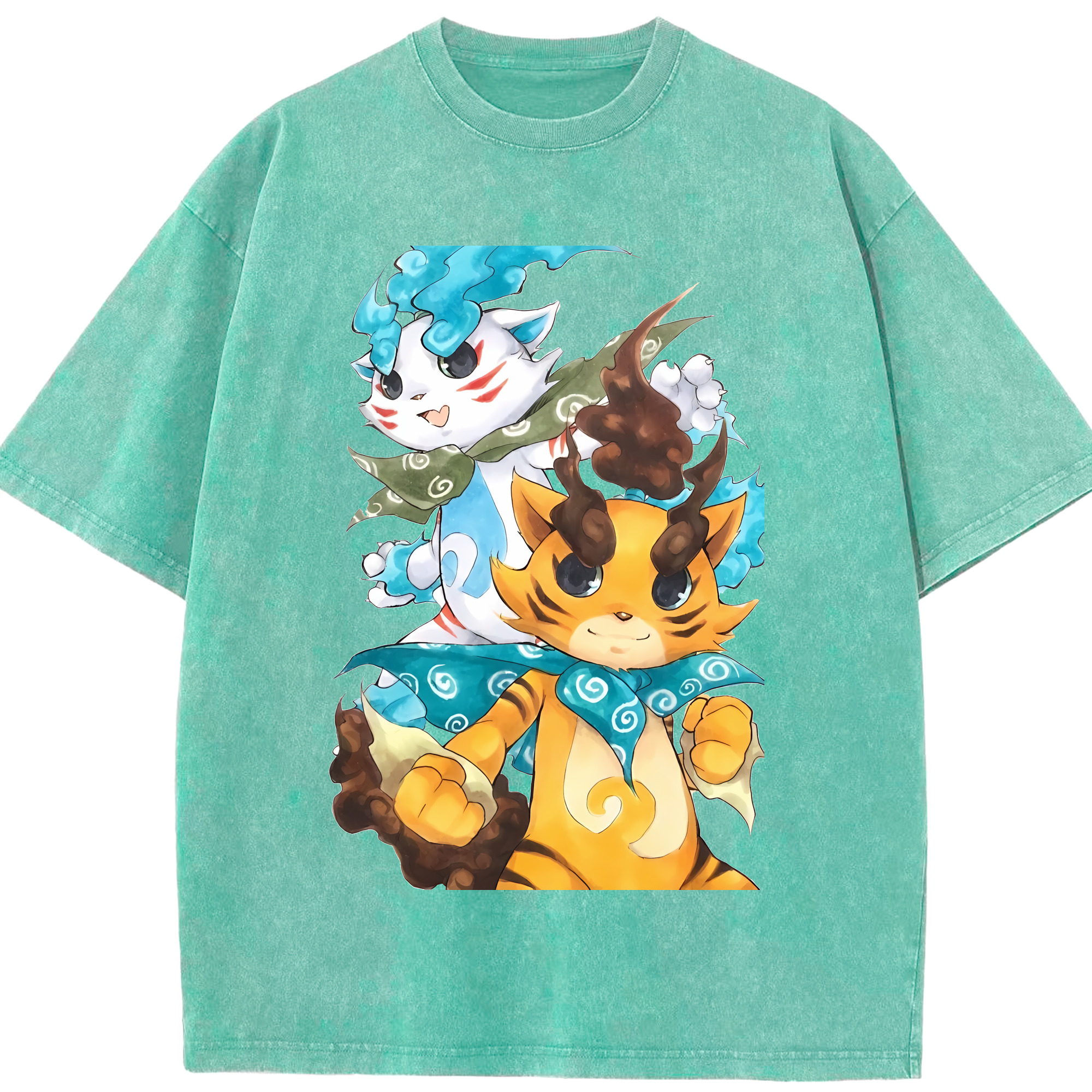 （画像用） 妖怪ウォッチ Yo-kai Watch 綿100% ヴィンテージ風 半袖Tシャツ（フロントプリント）